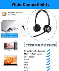 img 2 attached to 🎧 Jiade USB Headset with Microphone for PC, Computer - Noise Cancelling, Mute Function - Ideal for Call Centers, Skype, Webinars, Home Office, UC Softphones, and Teams