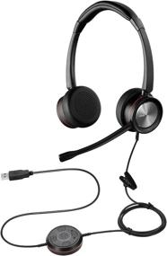 img 4 attached to 🎧 Jiade USB Headset with Microphone for PC, Computer - Noise Cancelling, Mute Function - Ideal for Call Centers, Skype, Webinars, Home Office, UC Softphones, and Teams