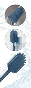 img 3 attached to Premium Long Silicone Bottle Brush - Scratch Free, Firm Grip Handle, Ideal for Cleaning Narrow Bottle Necks (Blue)