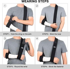 img 2 attached to 🤕 SupreGear Arm Sling - Adjustable Lightweight Shoulder Immobilizer for Injured Arm, Hand, Elbow - Comfortable & Breathable Medical Shoulder Support - 71 inch / 180cm (Black)