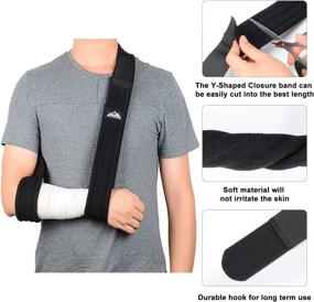 img 1 attached to 🤕 SupreGear Arm Sling - Adjustable Lightweight Shoulder Immobilizer for Injured Arm, Hand, Elbow - Comfortable & Breathable Medical Shoulder Support - 71 inch / 180cm (Black)