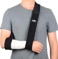 🤕 supregear arm sling - adjustable lightweight shoulder immobilizer for injured arm, hand, elbow - comfortable & breathable medical shoulder support - 71 inch / 180cm (black) logo