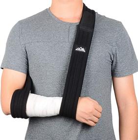 img 4 attached to 🤕 SupreGear Arm Sling - Adjustable Lightweight Shoulder Immobilizer for Injured Arm, Hand, Elbow - Comfortable & Breathable Medical Shoulder Support - 71 inch / 180cm (Black)