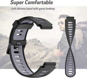 img 1 attached to 🏃 ANCOOL Forerunner 735XT Band - Soft Silicone Sports Wristband Replacement for Forerunner 235/220/230/620/630 Smartwatches