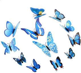 img 3 attached to 🦋 3D Butterfly Wall Decal Set - Topixdeals 48 PCS Butterfly Stickers with Easy-to-Apply Adhesive and Pins for Removable Room Home Nursery Decor