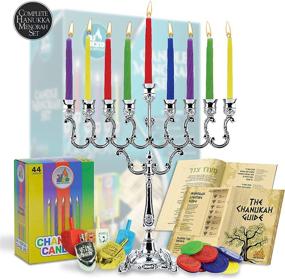 img 4 attached to 🕎 Complete Hanukkah Menorah Set - Menorah, Candles, Dreidels & Chanukah Guide