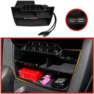 📦 kfzman органайзер для центральной панели honda civic 10-го поколения с двумя usb-разъёмами - лоток для хранения в центральной консоли для honda civic sedan 2016-2020 годов, черный, 3 отделения логотип