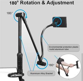 img 3 attached to 📷 39-Inch Overlength Foldable Webcam Arm Table Mount with Phone Holder - Compatible with Logitech C922 C930e C920S C920 C615 C960 Brio 4K, GoPro Hero 8 7 6 5