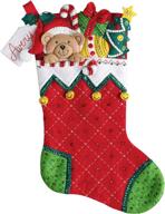 bucilla holiday teddy felt stocking applique kit - 18 inches long logo