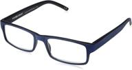 👓 foster grant aiden rectangular reading glasses for men: sleek navy blue design logo