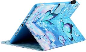 img 1 attached to 🦋 CIAOYE iPad 10.2 inch Case 9th 8th 7th Generation (2021/2020/2019 Release), Smart Wake/Sleep PU Leather Cover with Standing Feature, Protective Case for New iPad 10.2 inch/Air 3 10.5 inch, Blue Butterfly Design