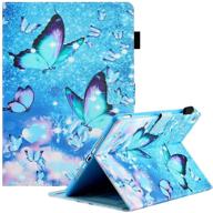 🦋 ciaoye ipad 10.2 inch case 9th 8th 7th generation (2021/2020/2019 release), smart wake/sleep pu leather cover with standing feature, protective case for new ipad 10.2 inch/air 3 10.5 inch, blue butterfly design logo