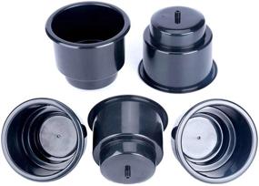 img 4 attached to 🥤 Amarine Made Set of 5 Black Recessed Drop in Plastic Cup Drink Can Holder with Drain for Boat Car Marine Rv - Ultimate Beverage Storage Solution