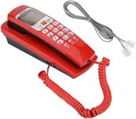 📞 red trimline corded phone with caller id & backlit dial, mini size landline phone, 30 group call number storage, fashion extension telephone for home office logo