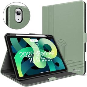 img 4 attached to 💚 iPad Air 4th Gen 10.9 Inch PU Leather Case - Green | Folio Stand Protective Cover with Pencile Holder | Auto Sleep/Wake | 2020 Generation