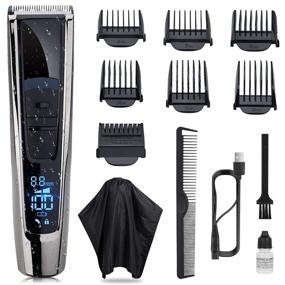 img 4 attached to 💇 2021 Latest Pamoire Cordless Hair Clippers for Men - Professional Hair Cutting Barber, Rechargeable Beard Trimmer Grooming Kit with LED Display (Slim Body Design)