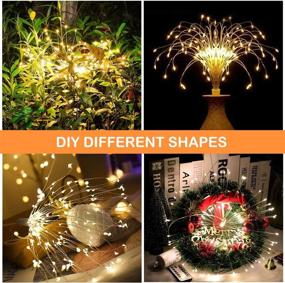 img 3 attached to 🎆 Mesmerizing 2 Pack Firework Lights: 120 LED Starburst Lights with 8 Modes, Dimmable Copper Wire for Christmas Party Decoration - Includes Remote Control