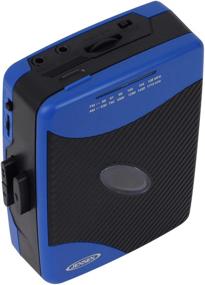 img 2 attached to 🎧 Jensen Portable Stereo Cassette Player with AM/FM Radio and Sport Earbuds (Blue): Your Ultimate On-the-Go Audio Companion