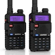 📻 baofeng uv-5x (uv-5g) gmrs radio: long range, noaa alerts, rechargeable, chirp support - 1 pair logo