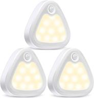 🔦 urpower motion sensor light indoor: 60lm led closet lights - battery operated under-cabinet lighting, stick-anywhere wireless safe night lights for hallway, stairs, entrance - warm white (3 pack) логотип