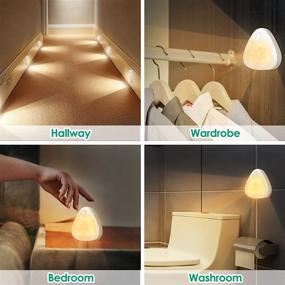 img 3 attached to 🔦 URPOWER Motion Sensor Light Indoor: 60LM LED Closet Lights - Battery Operated Under-Cabinet Lighting, Stick-Anywhere Wireless Safe Night Lights for Hallway, Stairs, Entrance - Warm White (3 Pack)