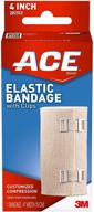 🏋️ ace 4 inch elastic bandage: beige, ideal for sports, comfortable design, soft feel, washable, reusable логотип