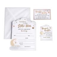 🌟 lillian rose twinkle little star baby shower invitation set: captivating white theme! logo
