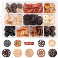 🧵 versatile assorted wooden buttons set - 120pcs handmade sewing buttons for diy crafts, art & craft supplies with convenient storage box logo