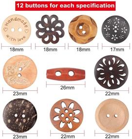 img 3 attached to 🧵 Versatile Assorted Wooden Buttons Set - 120Pcs Handmade Sewing Buttons for DIY Crafts, Art & Craft Supplies with Convenient Storage Box