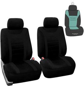 img 4 attached to 🚗 FH Group FB070102 Sports Seat Covers: Universal Fit for Cars, Trucks & SUVs – Front Set in Black