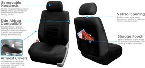 img 2 attached to 🚗 FH Group FB070102 Sports Seat Covers: Universal Fit for Cars, Trucks & SUVs – Front Set in Black