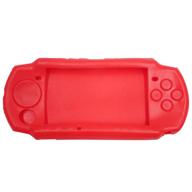 🔴 red soft silicone travel carry case skin cover pouch sleeve for sony psp 2000/3000 - ostent logo