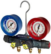 yellow jacket 46010 brute ii 4-valve manifold 🌡️ - red/blue gauges, bar/psi - refrigerants: r-22, r-404a, r-410a logo