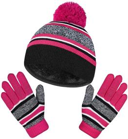 img 4 attached to 🧤 Winter Knitted Gloves and Beanie Set - Weather Accessories for Boys