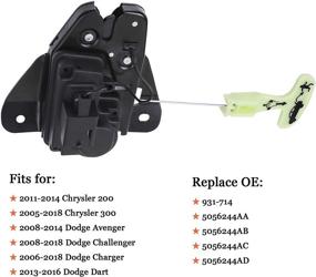 img 3 attached to Replacement Tailgate Lock Trunk Latch Actuator for Dodge Charger, Challenger, Avenger, Chrysler 300 & 200 - Replaces 5056244AA, 5056244AB (2006-2018)