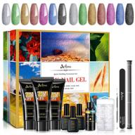 aubss poly gel nail kit: 7 color extensions with glitter gel & builder, perfect for diy beginners at home logo