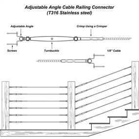 img 1 attached to 🔩 Lulultn T316 Marine Grade Stainless Steel Cable Railing Hardware Kit - 30 Pairs for 1/8 Cable Railing System with Adjustable Angle