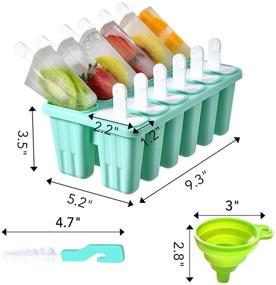 img 3 attached to 🍦 Jeniulet Popsicle Molds: 12-Piece Silicone Reusable Ice Pop Molds with Easy Release, 18 Sticks, Funnel, and Brush