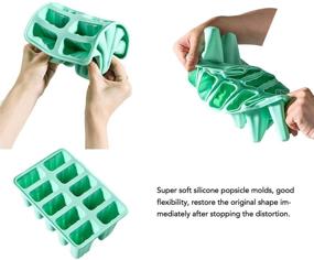 img 1 attached to 🍦 Jeniulet Popsicle Molds: 12-Piece Silicone Reusable Ice Pop Molds with Easy Release, 18 Sticks, Funnel, and Brush