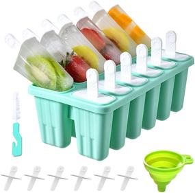 img 4 attached to 🍦 Jeniulet Popsicle Molds: 12-Piece Silicone Reusable Ice Pop Molds with Easy Release, 18 Sticks, Funnel, and Brush