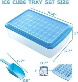 img 3 attached to 🧊 SQLHM Ice Cube Tray with Lid and Bin 55 - BPA Free Molds for Freezer with Scoop and Cover