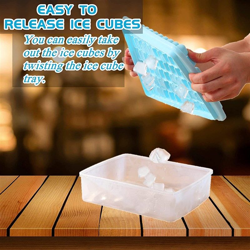 Next Level Home Ice Cube Tray - Ice Tray & Ice Cube Trays for Freezer with  Lid and Bin - Sphere Ice Mold - Round Ice Cube Maker - Ice Molds Box