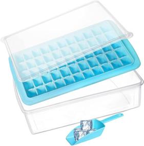 img 4 attached to 🧊 SQLHM Ice Cube Tray with Lid and Bin 55 - BPA Free Molds for Freezer with Scoop and Cover