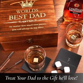 img 3 attached to 🥃 Engraved 'World's Best Dad - Timeless' Whiskey Glass Set | Thoughtful Dad Gifts from Daughter or Son