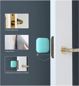 img 1 attached to 🚪 HEFUTE Thickened Square Door Stopper Wall 4 Pack - Durable Self Adhesive Silicone Door Bumper Buffer for Wall Protection (White)