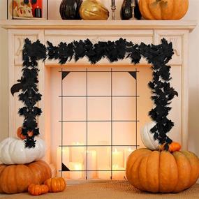 img 1 attached to 🍁 Halloween Fall Maple Garland - Artificial Autumn Maple Leaf Decoration for Halloween Dinner, Fireplace, Wedding Party, Door Frame & Backdrop Decor - Simple Style (2 Pieces)