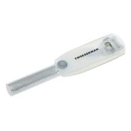 🔪 tweezerman safety slide callus shaver with rasp: fast and gentle corn and callus removal logo