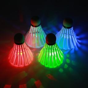 img 2 attached to 🏸 Ohuhu LED Badminton Birdies, Glow in The Dark Night Badminton Shuttlecocks - Lighting Birdie for Outdoor and Indoor Sports Activities, Pack of 4