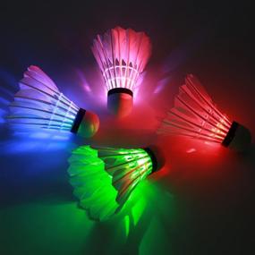 img 1 attached to 🏸 Ohuhu LED Badminton Birdies, Glow in The Dark Night Badminton Shuttlecocks - Lighting Birdie for Outdoor and Indoor Sports Activities, Pack of 4