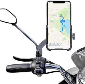 img 4 attached to Homeet Motorcycle Phone Mount: 360° Rotating Metal Holder for Motorbike Rearview Mirror - Universal Fit【10mm】- Aluminum Alloy Construction